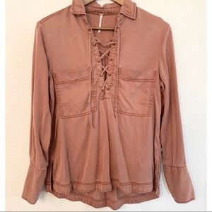 Free People Under Your Spell Top Rust Size XS